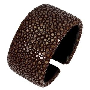 Natural Stingray Leather Bangle Cuff Bracelet
